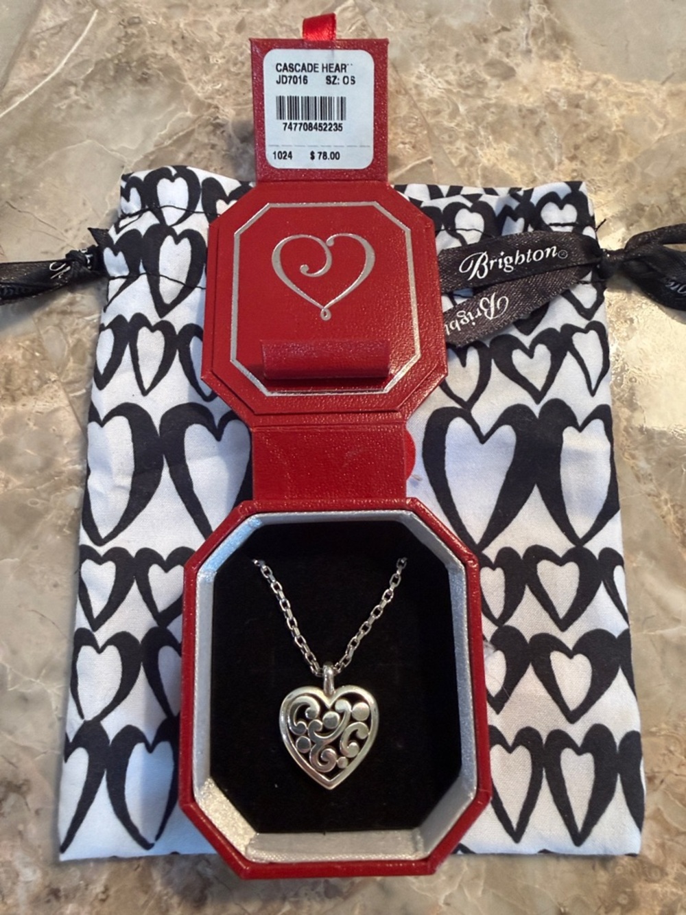 Brighton Silver Contempo heart petite necklace-Brand new